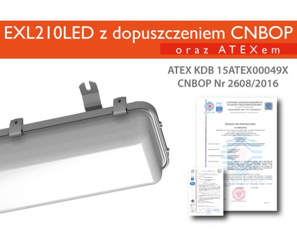 EXL210LED z dopuszczeniem CNBOP oraz ATEXem